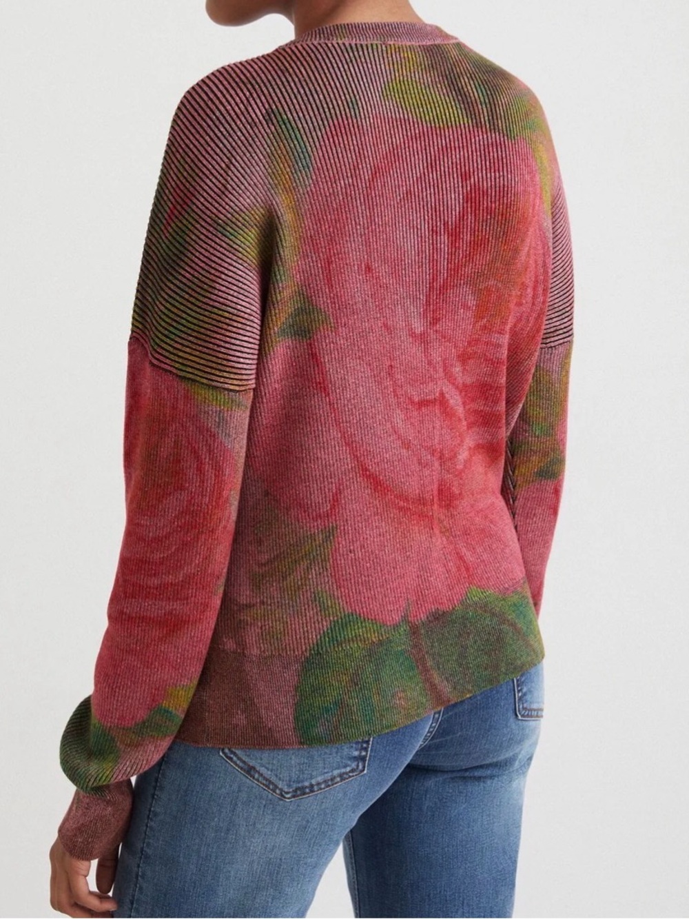 Desigual Knit Flower Ribbed Sweater Size Large - Picture 6 of 9